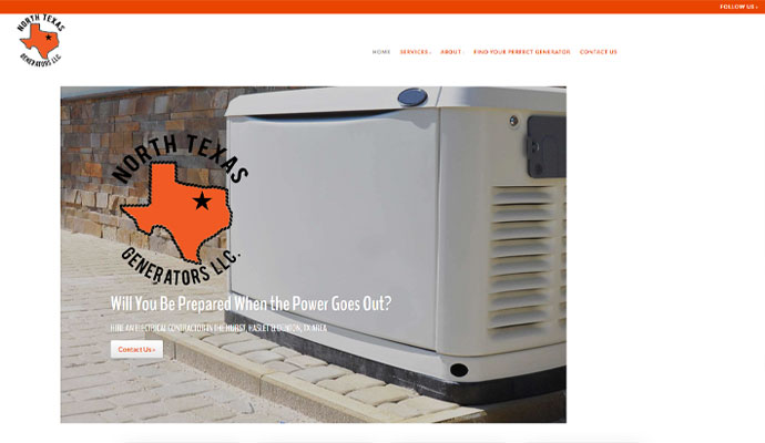 North Texas Generators website before